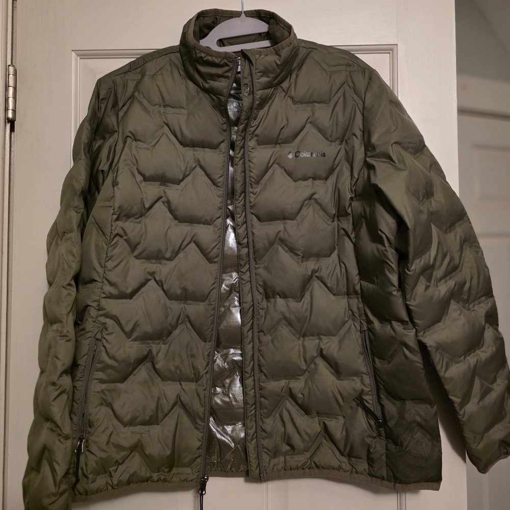 Womens Columbia Omni Heat Olive Green Puffer Jacket